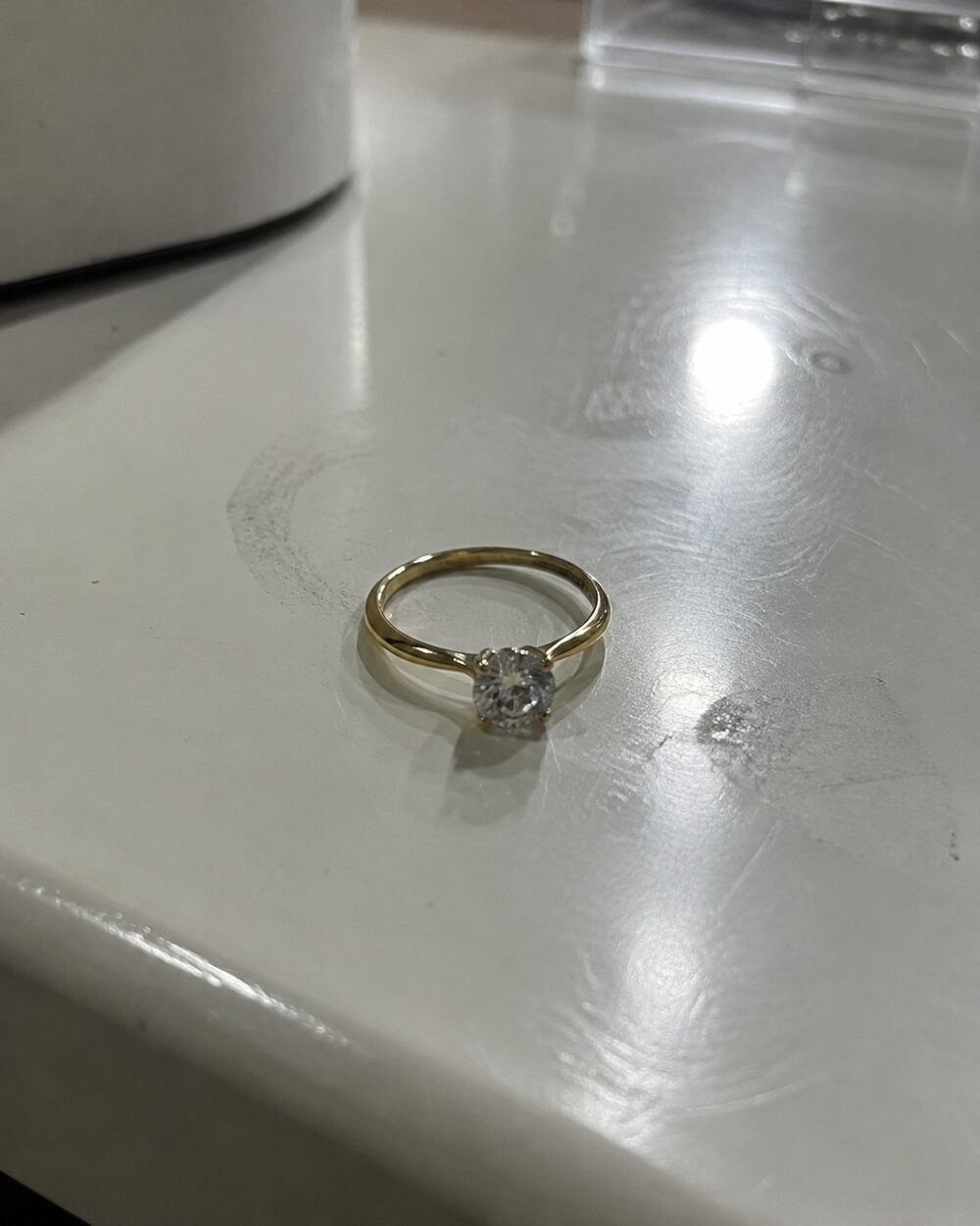 Ring photographed on a table